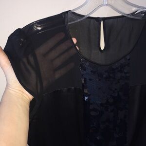 Ann Taylor Black Sequin Blouse